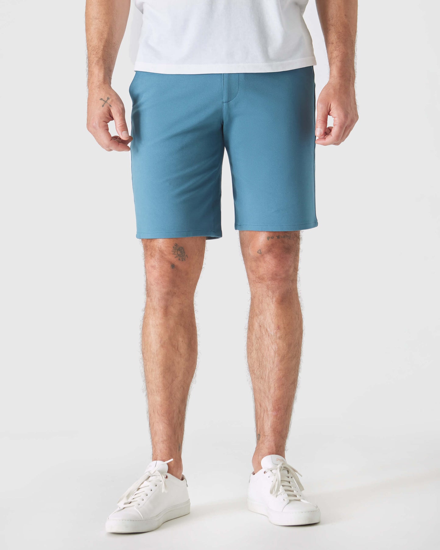 9" Sapphire & Slate Green Comfort Knit Chino Shorts 2-Pack