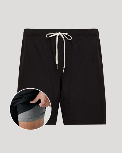 Black 9" Active Quick Dry Shorts