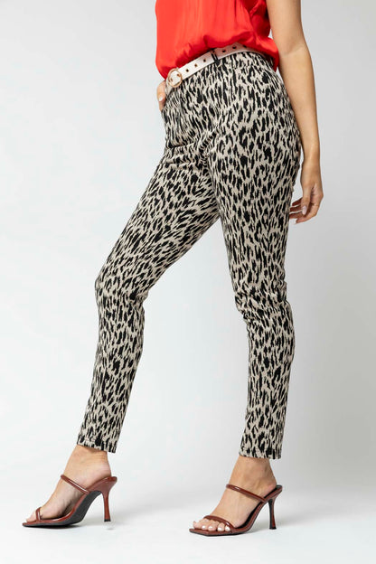 Black Animal Slim Leg Pant