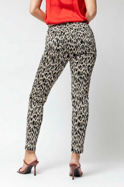 Black Animal Slim Leg Pant
