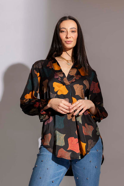 Black Leaf Femme Blogger Shirt