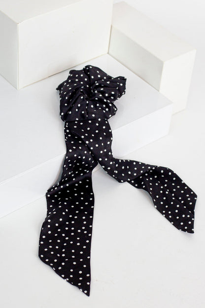 Black Polka Dot Scrunchie