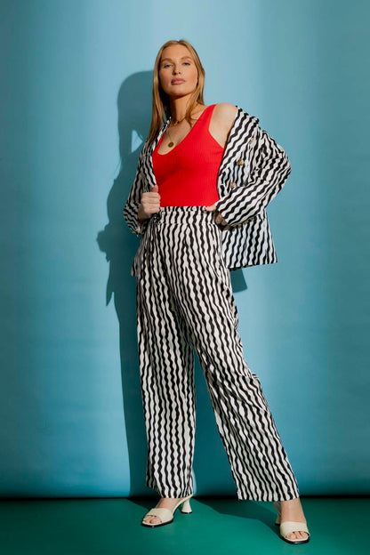 Black / White Stripe Sisca Blazer
