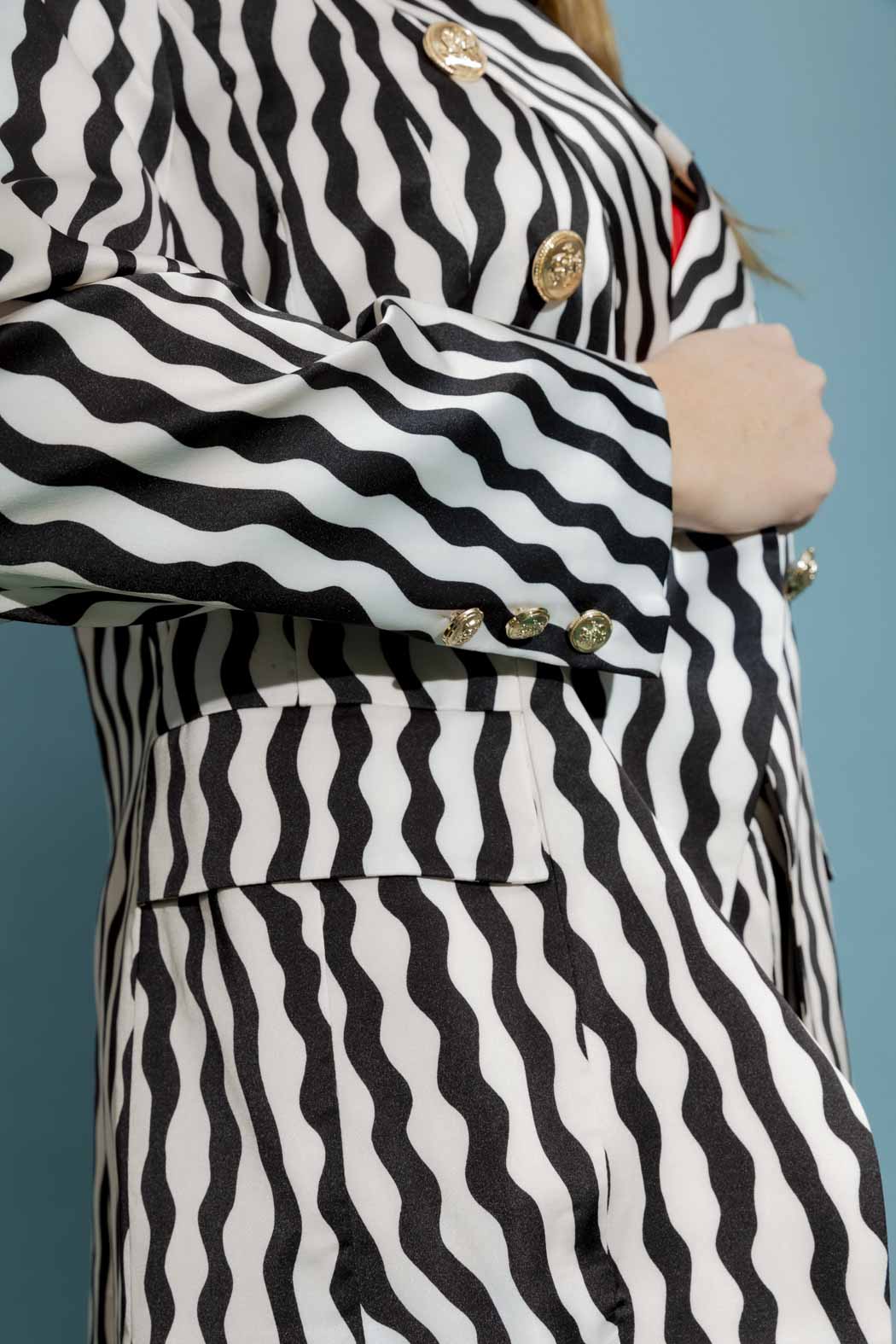 Black / White Stripe Sisca Blazer