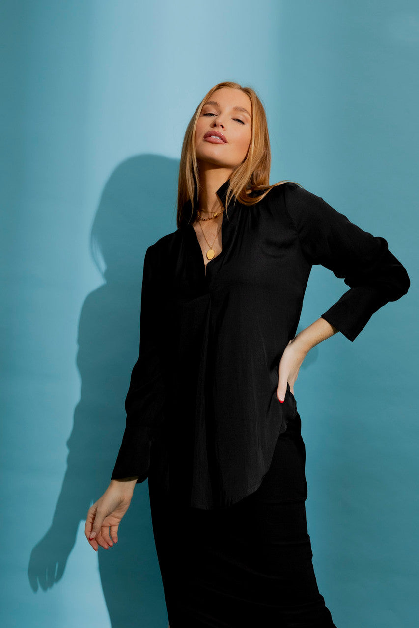 Black Silky Blogger Shirt