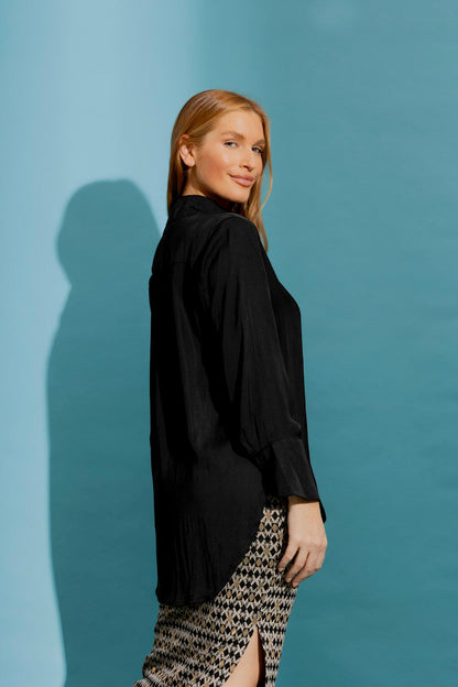 Black Silky Blogger Shirt