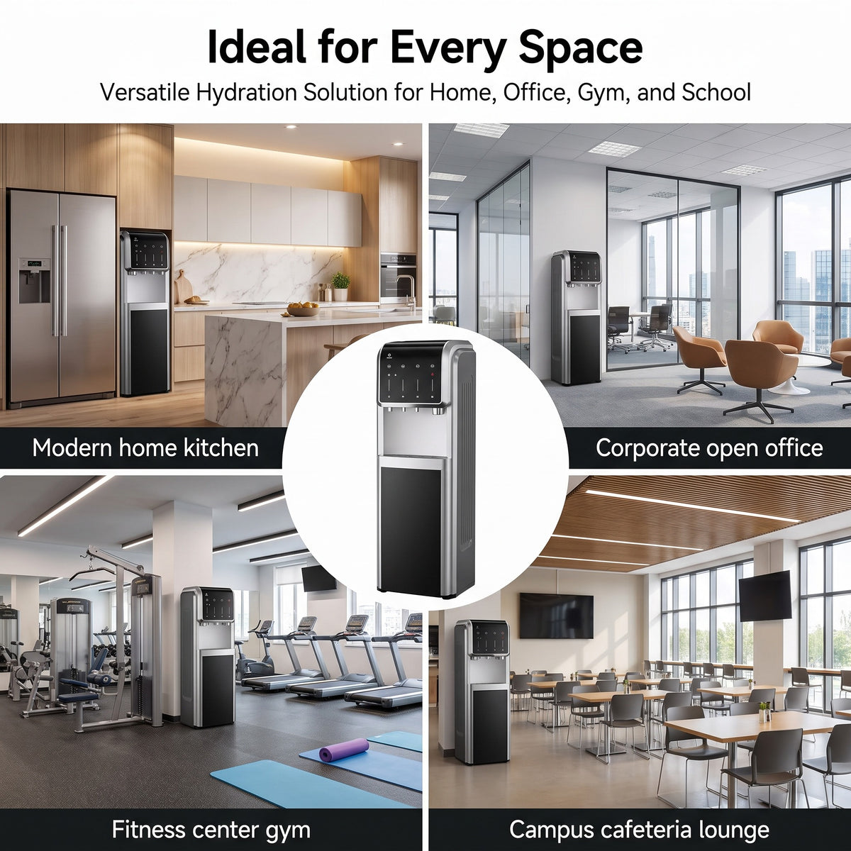 Smart 5-in-1 Bottom-Loading Water Dispenser – Built-In Ice Maker for Convenient Home Hydration