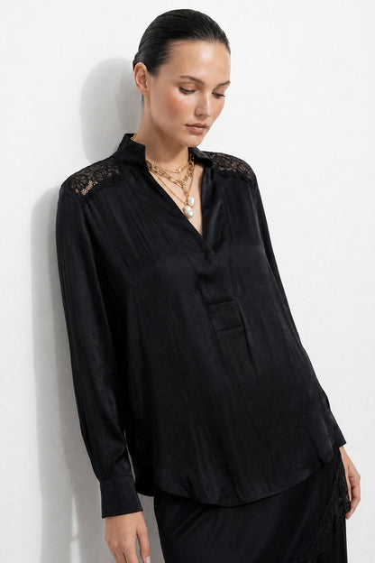 Black Glow Lace Blogger Shirt
