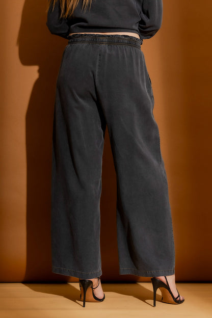 Black Washed Tencel Cargo Pant
