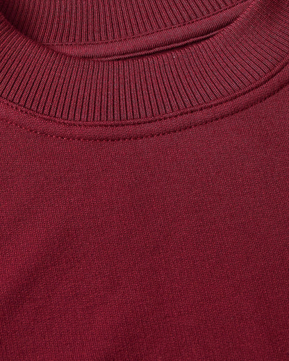 Girls Dark Maroon Long Sleeve Fleece Dress