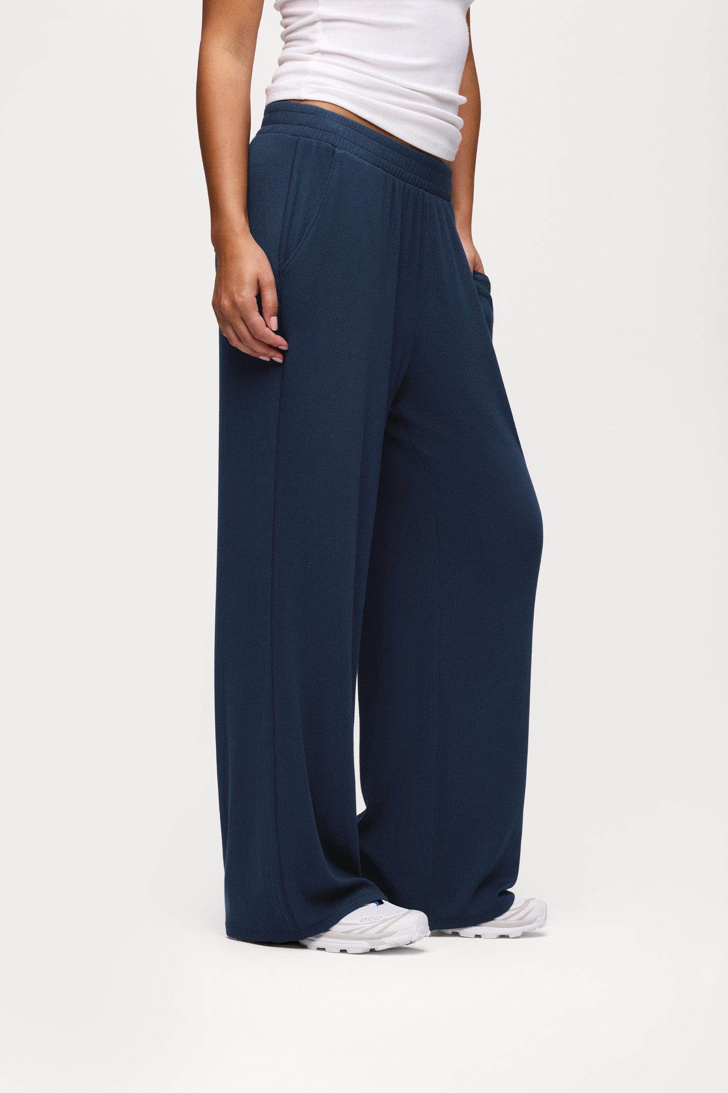 Slinky Rib Lounge Pant | Navy