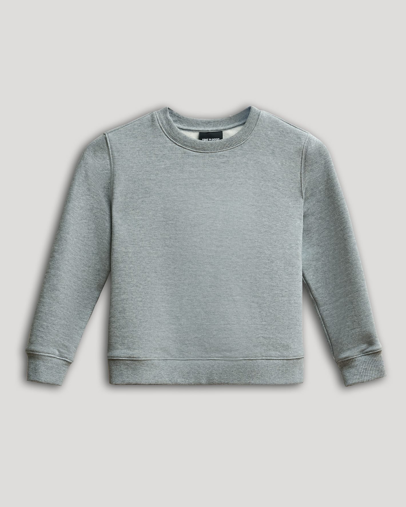 Boys' Medium Heather Gray Fleece Crew Neck