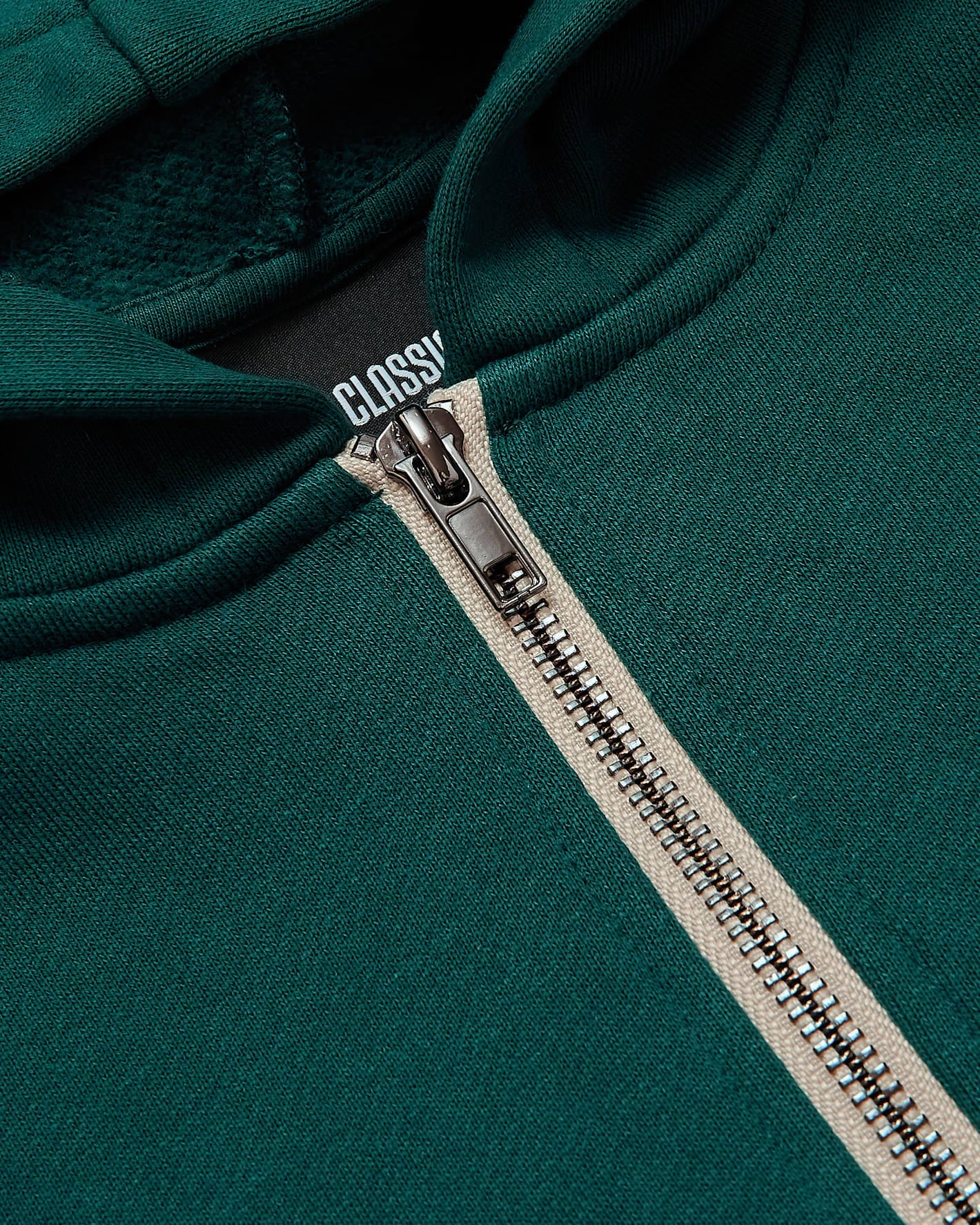 Boys' Deep Emerald Fleece Full Zip Hoodie