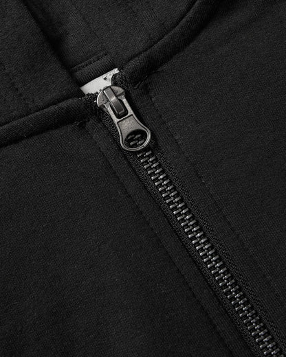 Girls Black Cropped Zip Hoodie