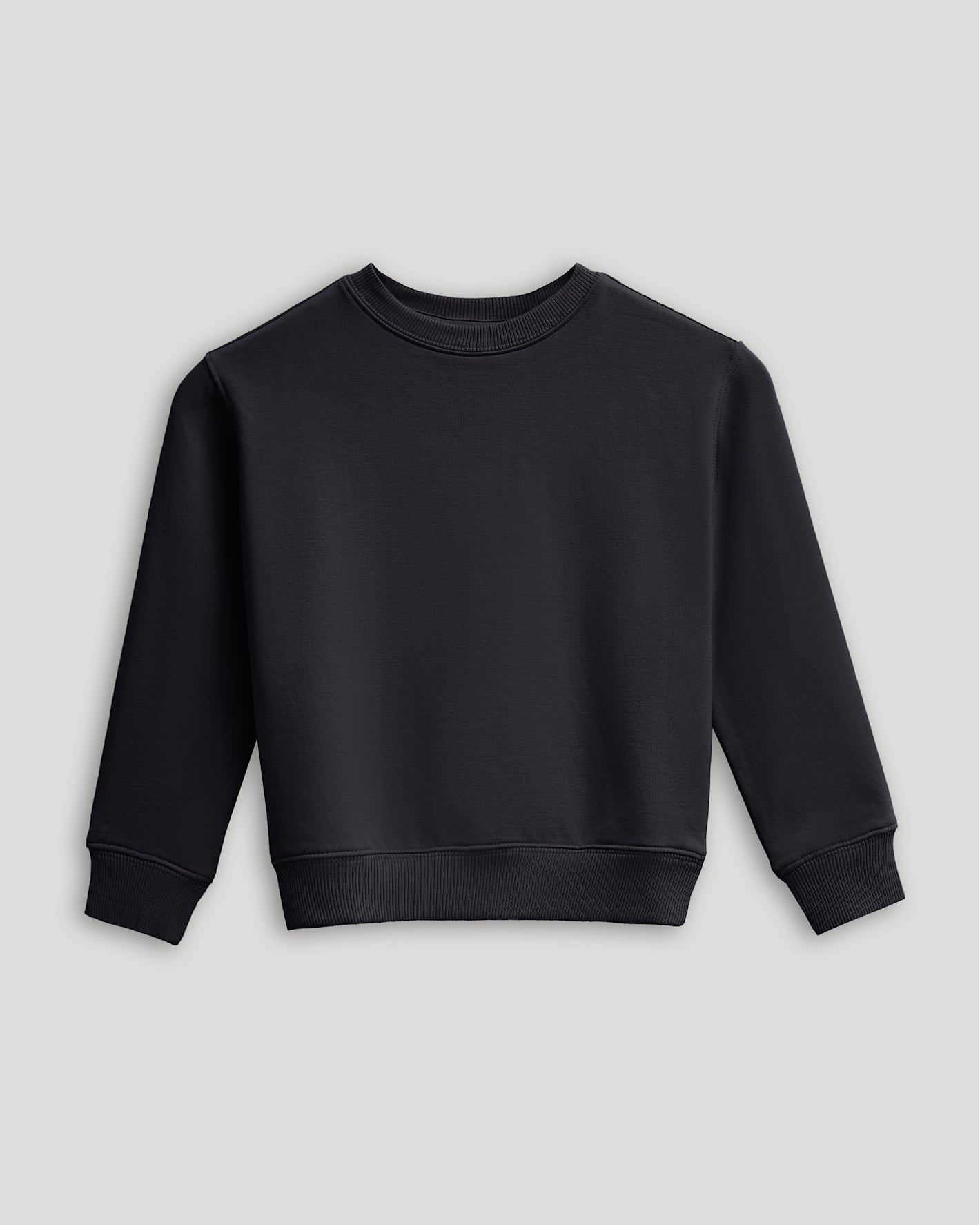 Girls Black Slouch Pullover Crew