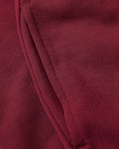 Girls Dark Maroon Cropped Zip Hoodie & Relaxed Joggers 2-Pack