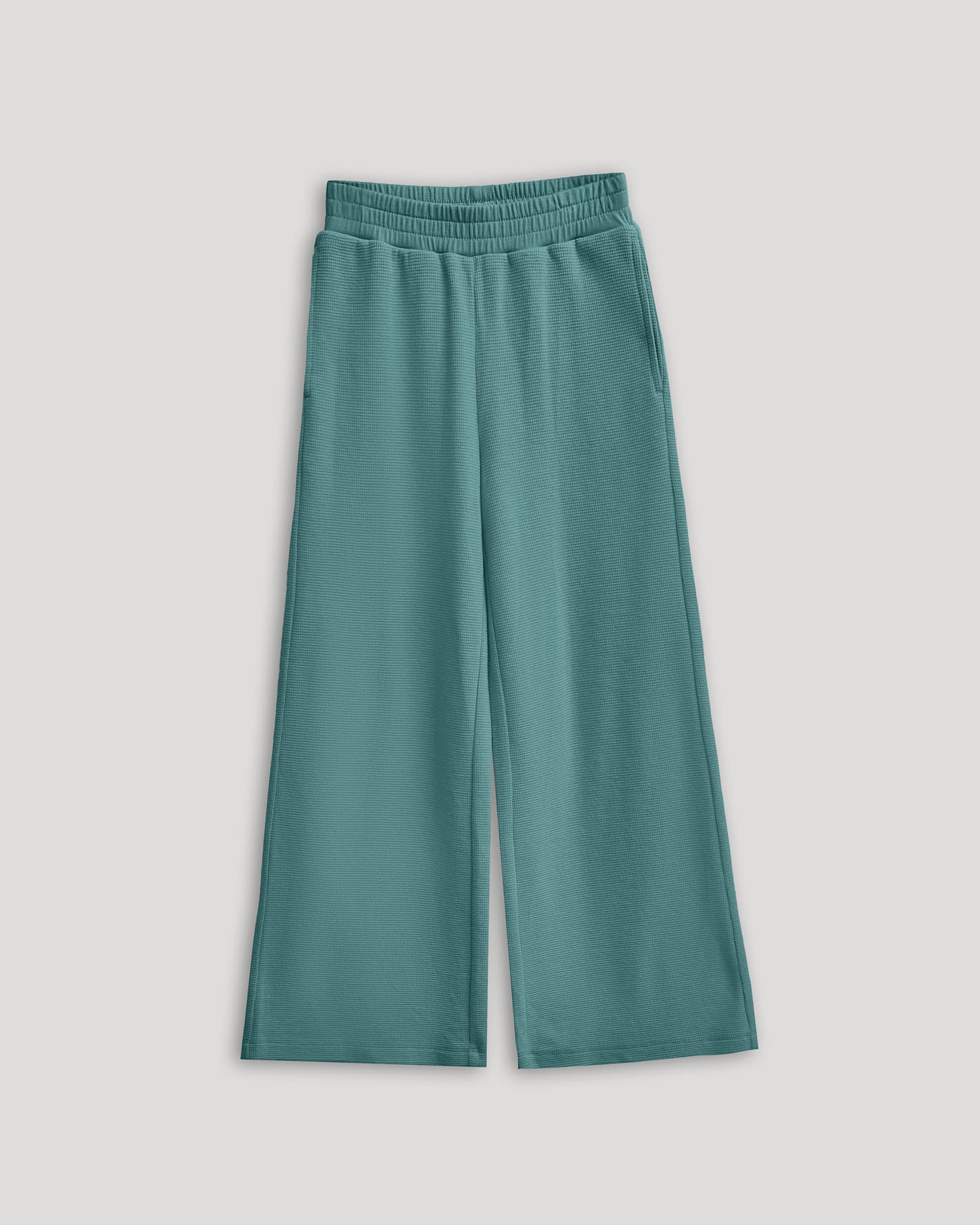 Girls Stormcloud Waffle Wide Leg Pants