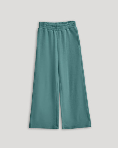 Girls Stormcloud Waffle Wide Leg Pants