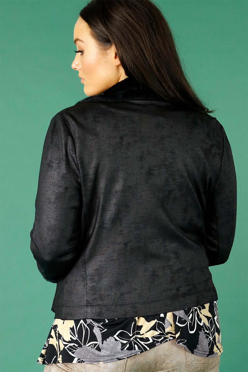 Black Faux Fur Harlem Jacket