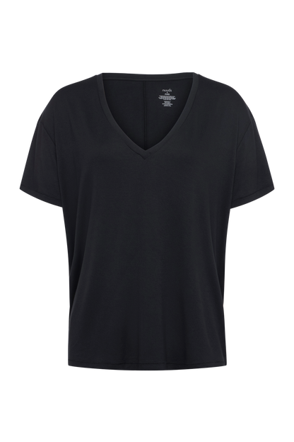 V-Neck Pajama Tee | Black
