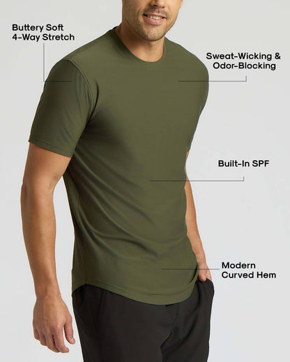Active Curved Hem Crew 3-Pack