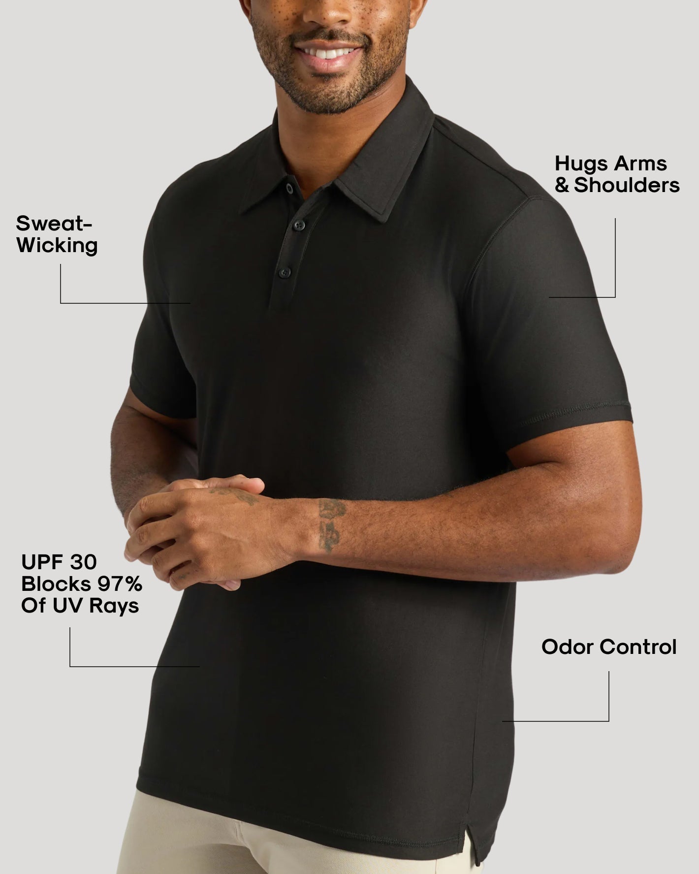 Black Active Polo 6-Pack