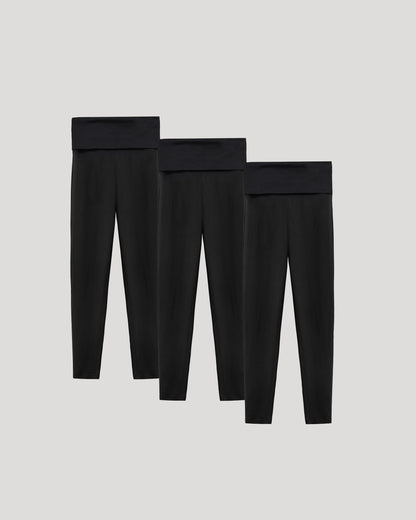 Girls All Black Foldover Legging 3-Pack