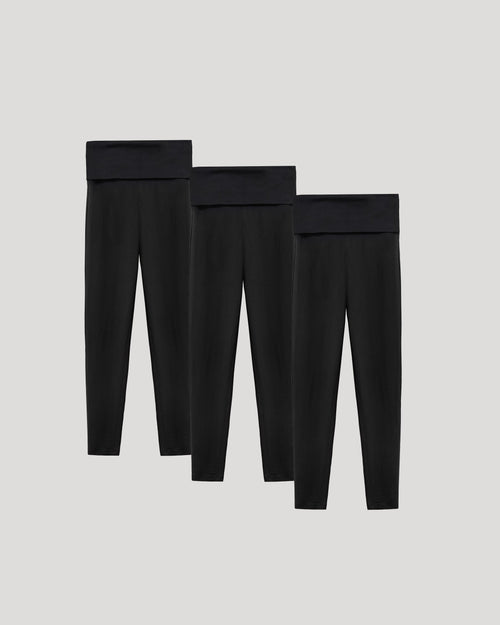 Girls All Black Foldover Legging 3-Pack