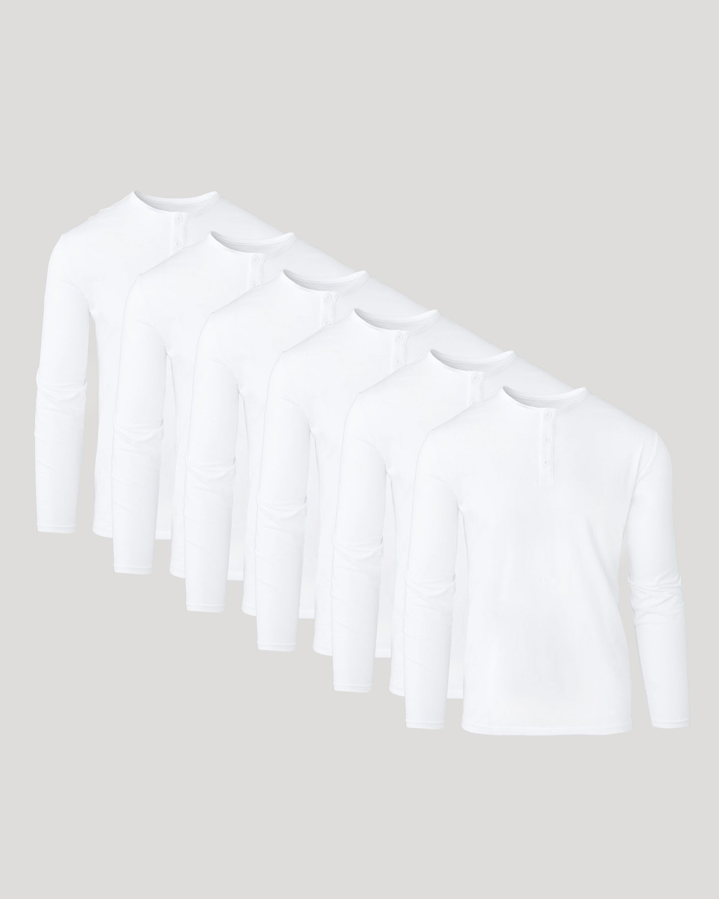 All White Classic Henley 6-Pack