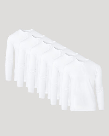 All White Classic Henley 6-Pack