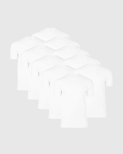 All White Classic Crews 10-Pack