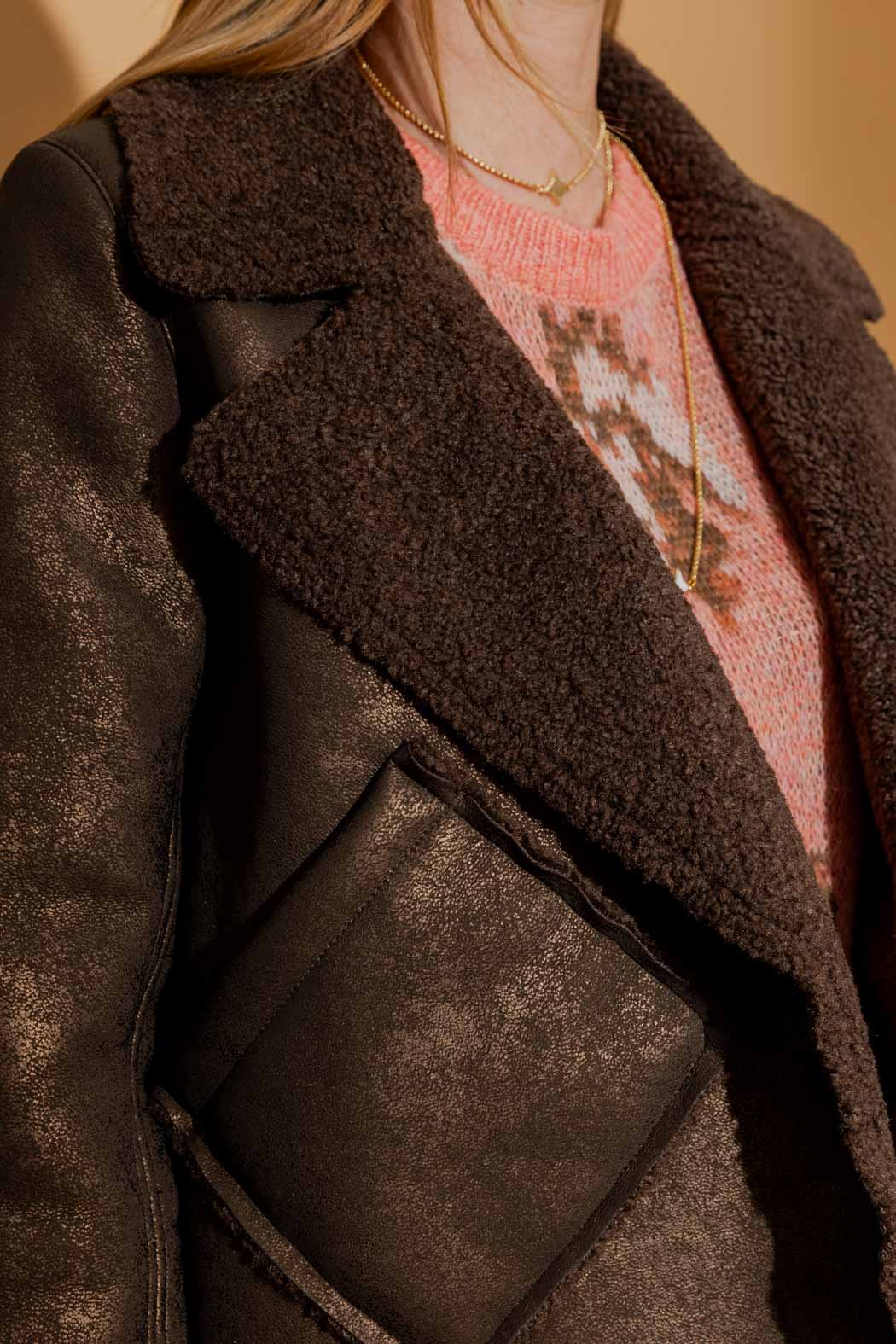 Brown Shearling Reversible Jacket