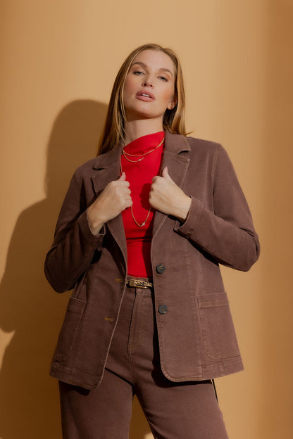 Brown Denim Blazer