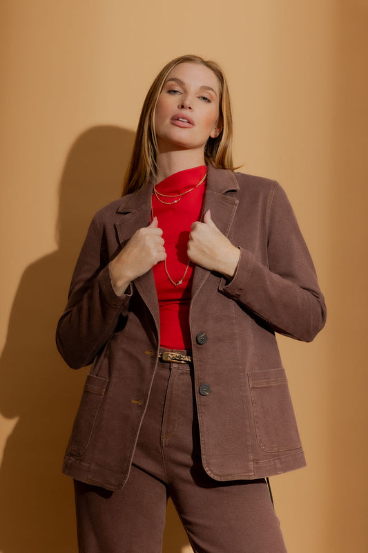 Brown Denim Blazer