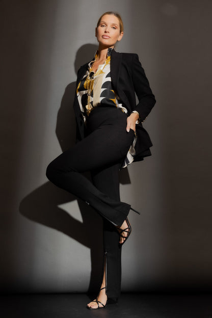 Black Ponte Zip Miracle Pant