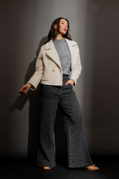 Charcoal Floral Jet Culotte