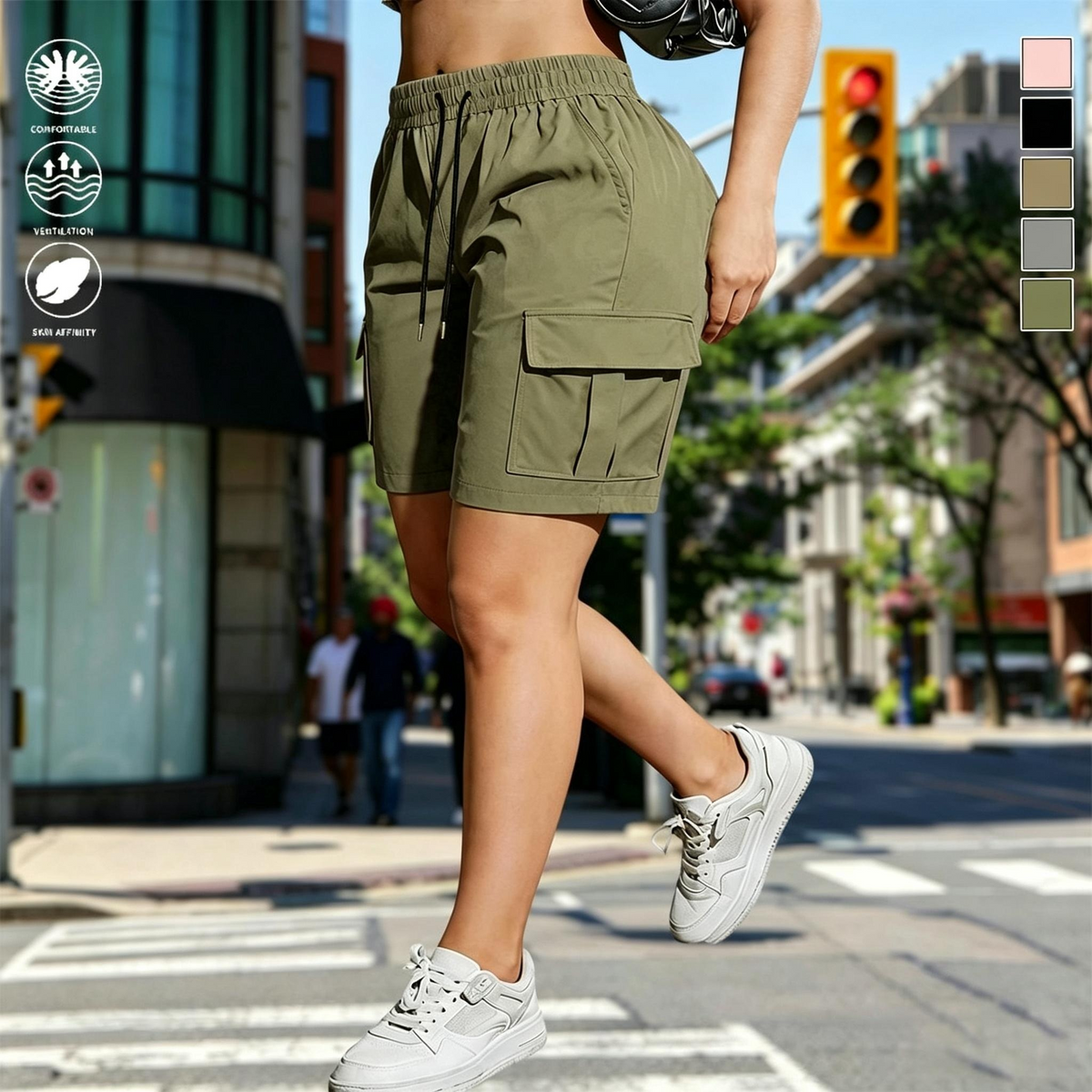 Women’s Outdoor Cargo Shorts – Multi-Pocket Design for Everyday Adventures