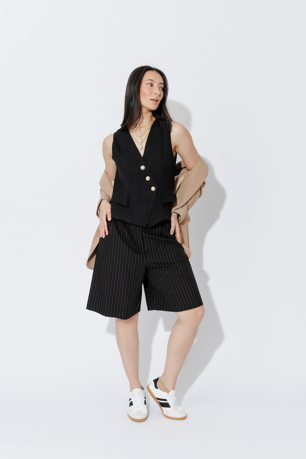 Black Stripe Cleo Short