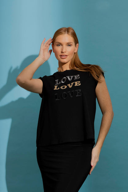 Black Love Love Love T-Shirt