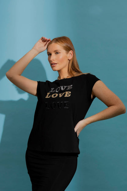 Black Love Love Love T-Shirt
