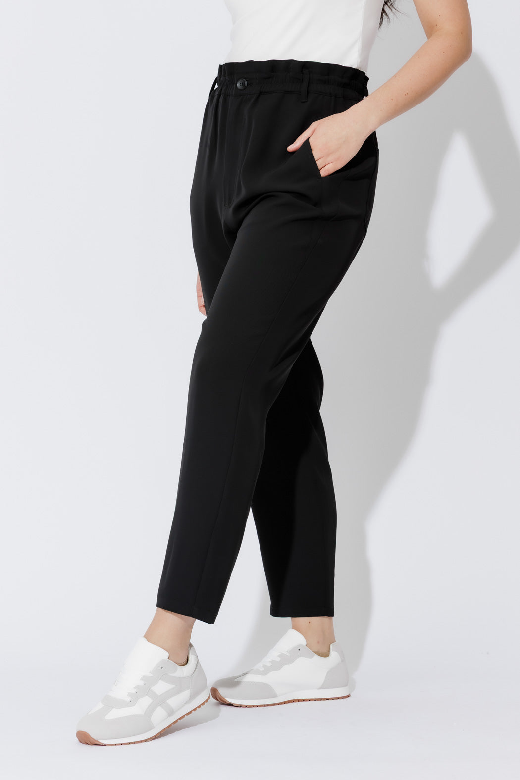 Black Euro Paperbag Pant