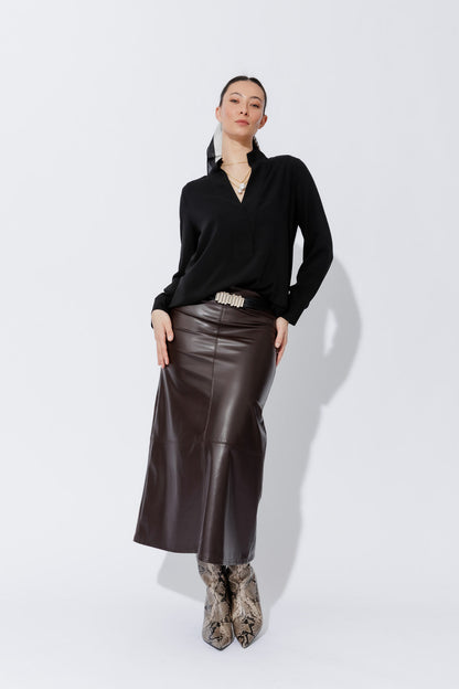 Black Luxury Longline Blogger Shirt