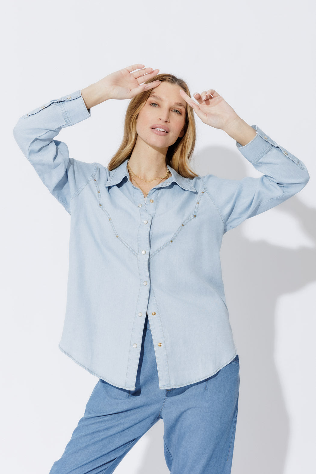 Chambray Cowboy Stud Shirt