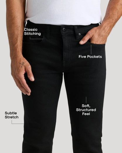 Black Wash Slim Authentic Denim Jeans