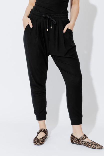 Black Tencel Slouch Pants