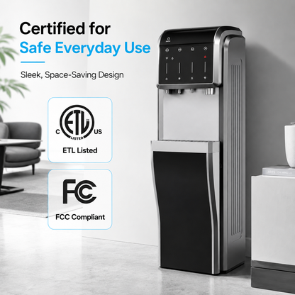 Smart 5-in-1 Bottom-Loading Water Dispenser – Built-In Ice Maker for Convenient Home Hydration