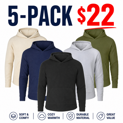 Men’s Textured Waffle Knit Pullover Hoodie – Casual Everyday Comfort