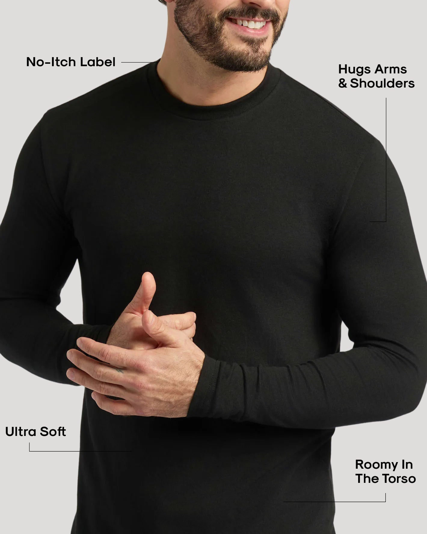 Black Classic Long Sleeve Crew Neck 10-Pack