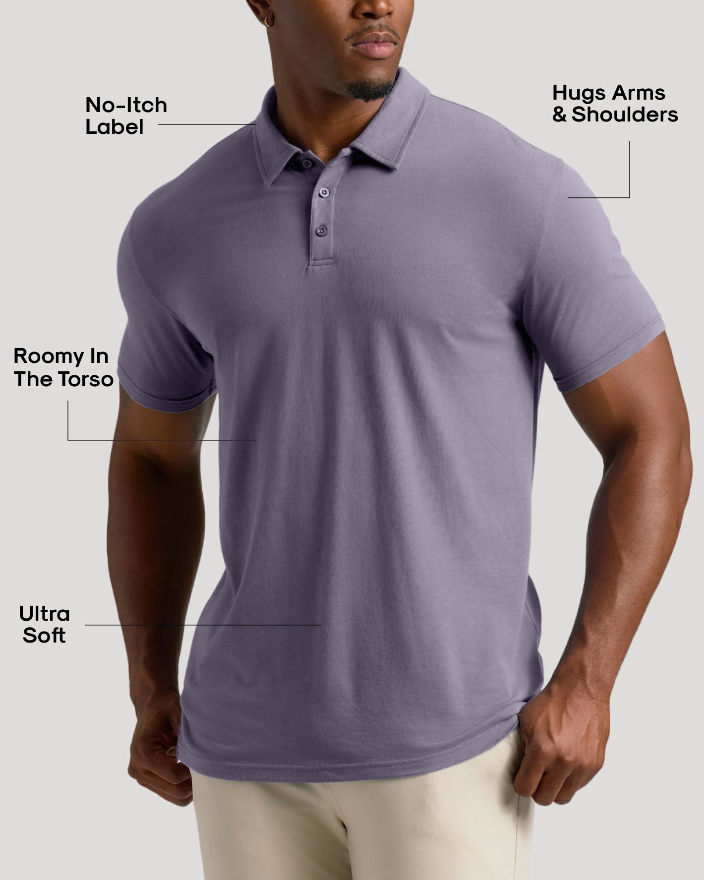 Dark Heather Amethyst Short Sleeve Tall Polo