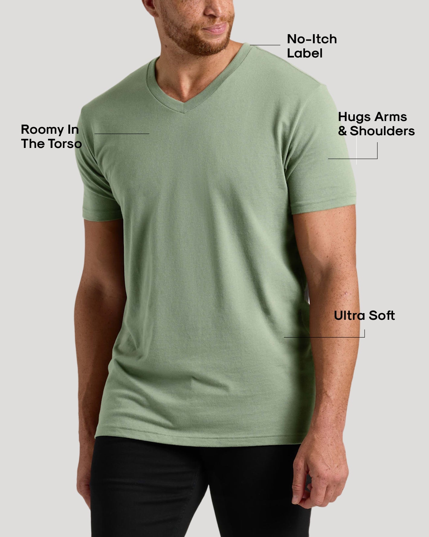 Sage Green Tall Short Sleeve V-Neck